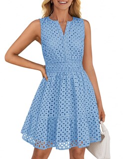Foto 1 | Foto 1 | Vestido Zesica Para Mujer, Sin Mangas, Cuello En V, Cintura Alta - Venta Internacional.