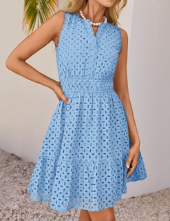 Foto 6 | Foto 6 | Vestido Zesica Para Mujer, Sin Mangas, Cuello En V, Cintura Alta - Venta Internacional.