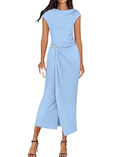 Foto 1 | Foto 1 | Vestido Zesica 2025 De Verano Para Mujer, Cuello Alto, Ajustado, Midi, Talla S - Venta Internacional.