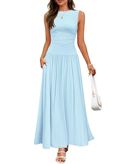 Foto 1 | Foto 1 | Vestido Largo Zesica Para Verano, Sin Mangas, Casual, Fluido Y Con Bolsillos - Venta Internacional.