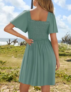 Foto 4 | Foto 4 | Vestido Zesica 2025 Summer Casual Mini Verde Para Mujer - Venta Internacional.