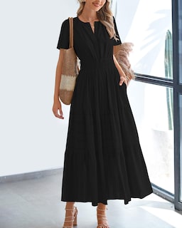 Foto 2 | Foto 2 | Vestido Casual Btfbm Para Mujer, Verano 2025, Cuello En V Y Cintura Elástica - Venta Internacional.