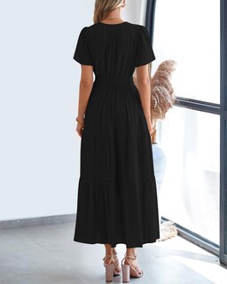 Foto 3 | Foto 3 | Vestido Casual Btfbm Para Mujer, Verano 2025, Cuello En V Y Cintura Elástica - Venta Internacional.