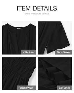 Foto 4 | Foto 4 | Vestido Casual Btfbm Para Mujer, Verano 2025, Cuello En V Y Cintura Elástica - Venta Internacional.