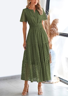 Foto 4 | Foto 4 | Vestido Largo Prettygarden 2025 De Verano Con Cuello En V Y Ojales Para Mujer - Venta Internacional.