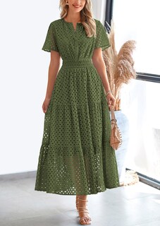 Foto 5 | Foto 5 | Vestido Largo Prettygarden 2025 De Verano Con Cuello En V Y Ojales Para Mujer - Venta Internacional.