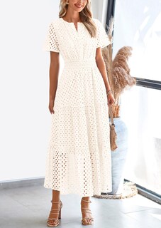Foto 7 | Foto 7 | Vestido Largo Prettygarden 2025 Para Mujer Con Cuello En V Y Manga Corta - Venta Internacional.