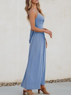 Foto 4 | Foto 4 | Vestido Largo Largo Trenzado Sin Mangas Con Cuello En V Azul Cupshe - Venta Internacional.