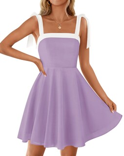 Foto 1 | Foto 1 | Vestido Zesica Para Mujer, Estilo Bohemio, Verano 2025, Cuello Cuadrado, Morado - Venta Internacional.