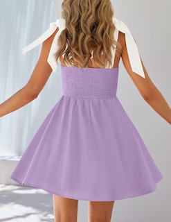 Foto 4 | Foto 4 | Vestido Zesica Para Mujer, Estilo Bohemio, Verano 2025, Cuello Cuadrado, Morado - Venta Internacional.