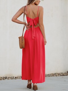 Foto 3 | Foto 3 | Vestido Largo Cupshe Con Cuello En V Retorcido Sin Mangas Y Recorte Rojo Xs - Venta Internacional.