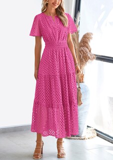Foto 7 | Foto 7 | Vestido Largo Prettygarden 2025 De Verano Con Cuello En V Y Ojales Para Mujer - Venta Internacional.