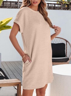 Foto 4 | Foto 4 | Vestido De Verano Evaless 2025 Fashion De Manga Corta Con Bolsillos - Venta Internacional.