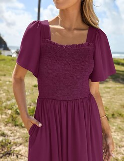Foto 3 | Foto 3 | Vestido Zesica Para Mujer, Verano 2025, Casual, Con Mangas Onduladas - Venta Internacional.