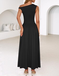 Foto 4 | Foto 4 | Vestido Largo Zesica Summer 2025 Con Un Solo Hombro, Negro - Venta Internacional.