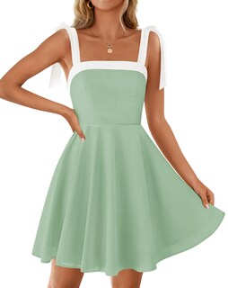 Foto 1 | Foto 1 | Vestido Zesica Mini Con Cuello Cuadrado, Estilo Bohemio, Verano 2025, Para Mujer - Venta Internacional.