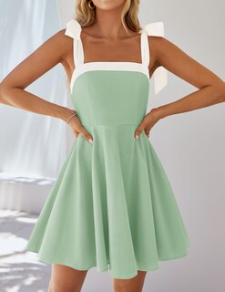Foto 6 | Foto 6 | Vestido Zesica Mini Con Cuello Cuadrado, Estilo Bohemio, Verano 2025, Para Mujer - Venta Internacional.