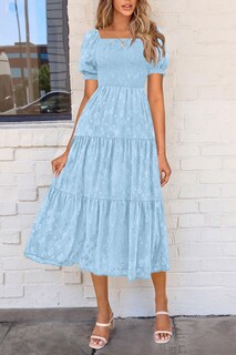 Foto 4 | Foto 4 | Vestido Midi Prettygarden Para Mujer, Estampado Floral, Estampado En Forma De A, Para Mujer - Venta Internacional.