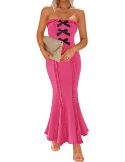 Foto 1 | Foto 1 | Vestido Largo De Verano Zesica Sin Mangas Con Hombros Descubiertos Para Mujer - Venta Internacional.