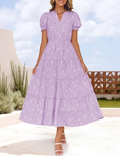 Foto 3 | Foto 3 | Vestido Zesica Para Mujer, Verano 2025, Manga Corta, Manga Corta, Color Morado - Venta Internacional.