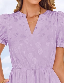 Foto 6 | Foto 6 | Vestido Zesica Para Mujer, Verano 2025, Manga Corta, Manga Corta, Color Morado - Venta Internacional.