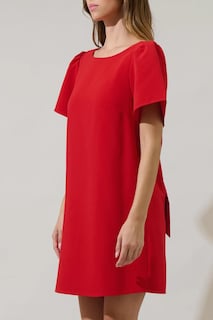 Foto 3 | Foto 3 | Vestido Kedera Para Mujer, Cuello Redondo, Manga Corta, Casual, Rojo - Venta Internacional.