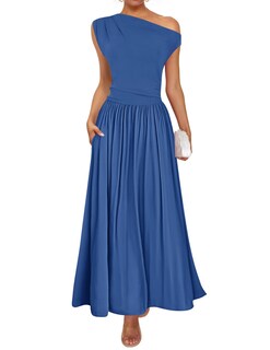 Foto 1 | Foto 1 | Vestido Largo Zesica Summer 2025 Con Un Solo Hombro Azul Para Mujer - Venta Internacional.