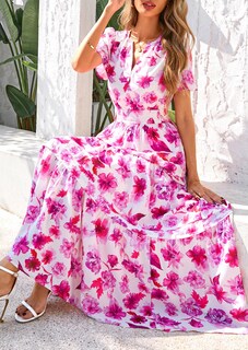 Foto 5 | Foto 5 | Vestido Largo Prettygarden Para Mujer Con Estampado Floral Bohemio De Verano - Venta Internacional.