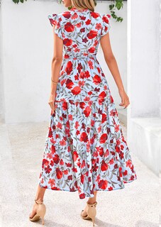 Foto 2 | Foto 2 | Vestido Midi Prettygarden Para Mujer Con Cuello En V Con Estampado Floral De Verano 2025 - Venta Internacional.
