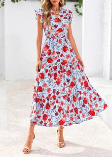 Foto 3 | Foto 3 | Vestido Midi Prettygarden Para Mujer Con Cuello En V Con Estampado Floral De Verano 2025 - Venta Internacional.