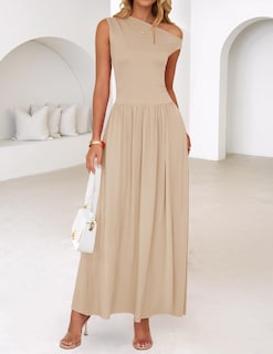Foto 3 | Foto 3 | Vestido Largo Zesica Summer 2025 Con Un Solo Hombro Casual Para Mujer - Venta Internacional.