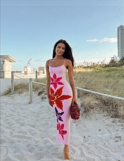 Foto 6 | Foto 6 | Vestido Largo Zesica Para Mujer, Estampado Floral, Tirantes Finos, Color Rosa - Venta Internacional.