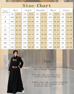 Foto 5 | Foto 5 | Vestido Abaya Para Mujer Musulmana, Manga Larga, Cierre Frontal, Negro - Venta Internacional.