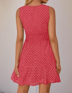 Foto 4 | Foto 4 | Vestido De Verano Zesica Sin Mangas Con Cuello En V Y Ojales, Sandía - Venta Internacional.