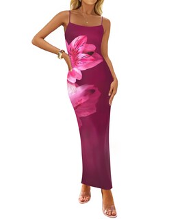 Foto 1 | Foto 1 | Vestido Largo Zesica Para Mujer, Estampado Floral, Tirantes Finos - Venta Internacional.