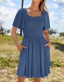 Foto 2 | Foto 2 | Vestido Zesica 2025, Casual, De Verano, Con Mangas Onduladas Para Mujer - Venta Internacional.