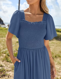 Foto 3 | Foto 3 | Vestido Zesica 2025, Casual, De Verano, Con Mangas Onduladas Para Mujer - Venta Internacional.