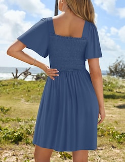 Foto 4 | Foto 4 | Vestido Zesica 2025, Casual, De Verano, Con Mangas Onduladas Para Mujer - Venta Internacional.