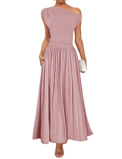 Foto 1 | Foto 1 | Vestido Largo Zesica Summer 2025 Con Un Solo Hombro, Casual, Rosa - Venta Internacional.
