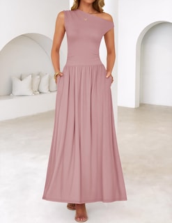 Foto 2 | Foto 2 | Vestido Largo Zesica Summer 2025 Con Un Solo Hombro, Casual, Rosa - Venta Internacional.