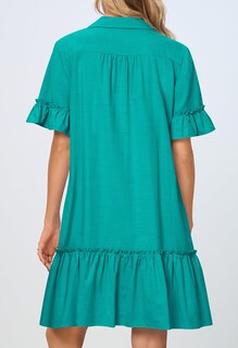 Foto 4 | Foto 4 | Vestido Camisero Merokeety De Verano Con Botones Y Mangas Con Volantes Para Mujer - Venta Internacional.