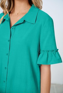 Foto 5 | Foto 5 | Vestido Camisero Merokeety De Verano Con Botones Y Mangas Con Volantes Para Mujer - Venta Internacional.