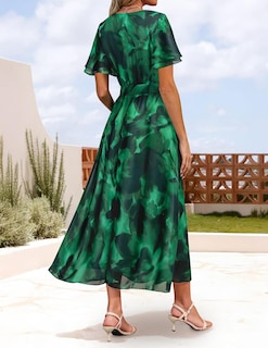 Foto 4 | Foto 4 | Vestido Midi Zesica 2025 Con Cuello En V Floral De Verano Para Mujer - Venta Internacional.