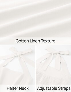 Foto 7 | Foto 7 | Vestido Zesica Summer Halter Midi White Sin Mangas Para Mujer - Venta Internacional.