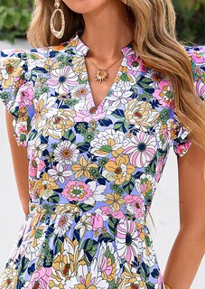 Foto 5 | Foto 5 | Vestido Midi Prettygarden Para Mujer Con Cuello En V Con Estampado Floral De Verano 2025 - Venta Internacional.