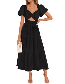 Foto 1 | Foto 1 | Vestido Zesica 2025 Para Mujer, Estilo Bohemio, Estampado, Vacaciones, Negro, Tamaño Mediano - Venta Internacional.