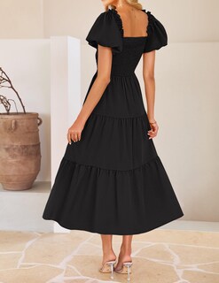 Foto 4 | Foto 4 | Vestido Zesica 2025 Para Mujer, Estilo Bohemio, Estampado, Vacaciones, Negro, Tamaño Mediano - Venta Internacional.