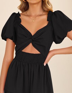 Foto 5 | Foto 5 | Vestido Zesica 2025 Para Mujer, Estilo Bohemio, Estampado, Vacaciones, Negro, Tamaño Mediano - Venta Internacional.