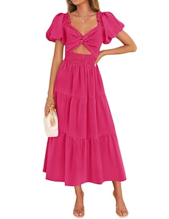 Foto 1 | Foto 1 | Vestido Zesica 2025 Boho Fruncido Vacation Rose Para Mujer, Tamaño Mediano - Venta Internacional.