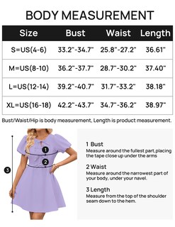 Foto 6 | Foto 6 | Vestido Zesica De Verano De Manga Corta Con Lazo En La Parte Delantera, Tamaño Mini, Morado Claro - Venta Internacional.